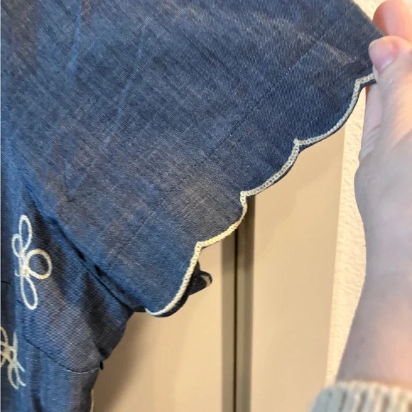 WAYWARD FANCIES ESHAKTI Blue & Cream Embroidered Maxi Dress Size 3X - Picture 6 of 14